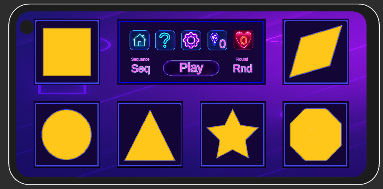 Screenshot of main play screen